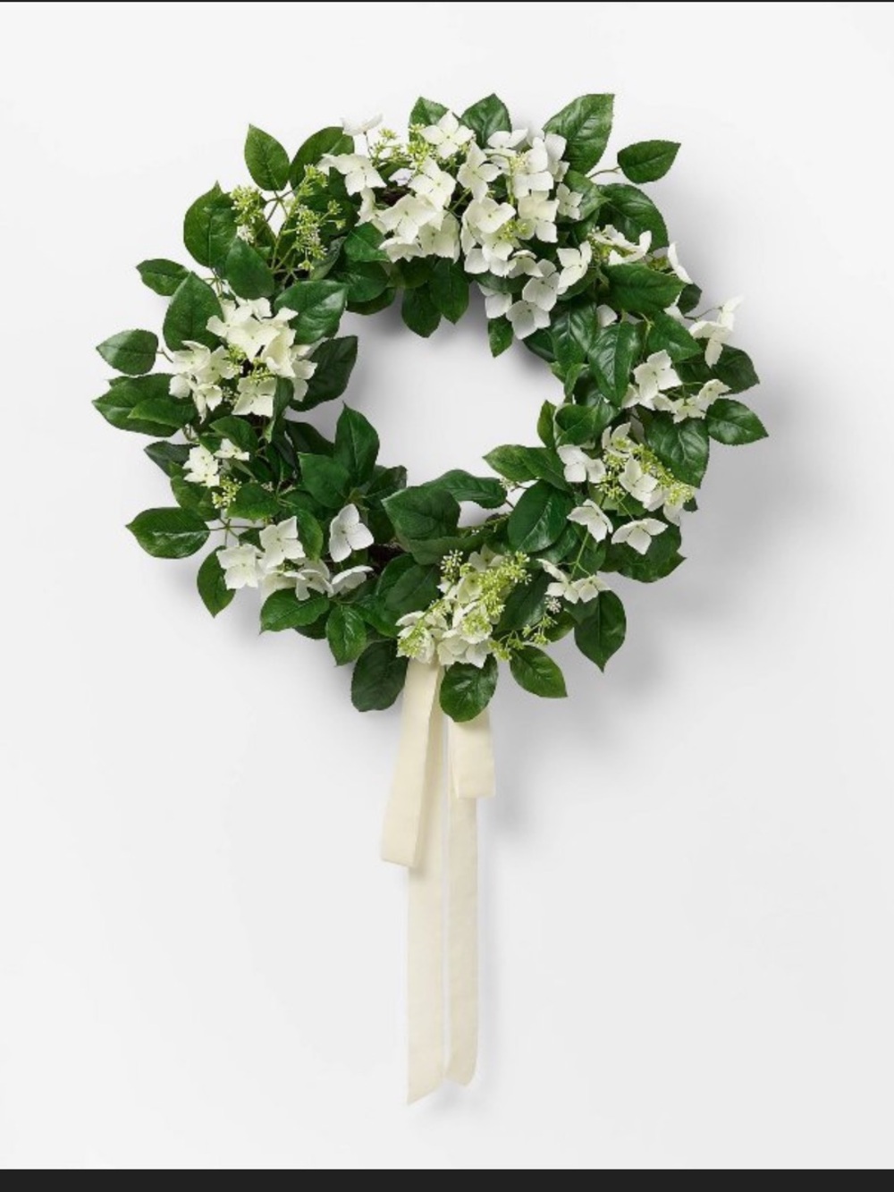 Hydrangea Wreath Cream - Threshold™ designed with Studio McGee